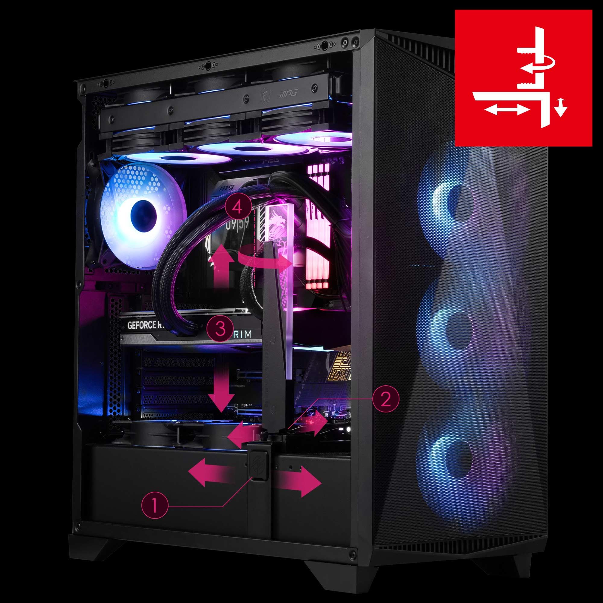 Amazon | MSI MPG GUNGNIR 300R エアフロー - プレミアムミッド